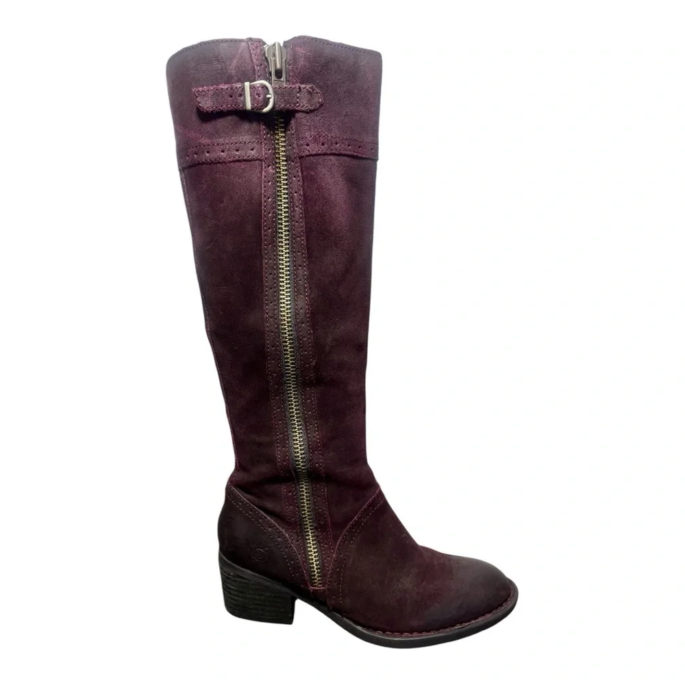 BORN Poly Purple Suede Leather Boots